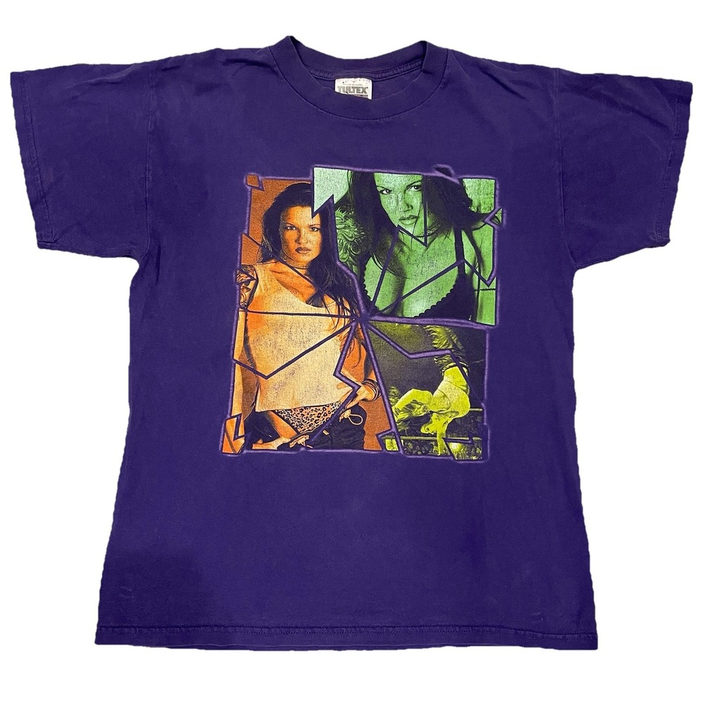 Vintage 90s Lita WWF Shirt Size Medium Purple Wrestling